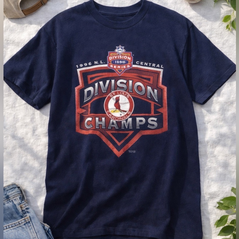 Vintage 1996 St. Louis Cardinals Division Champs Single Stitch MLB T-Shirt